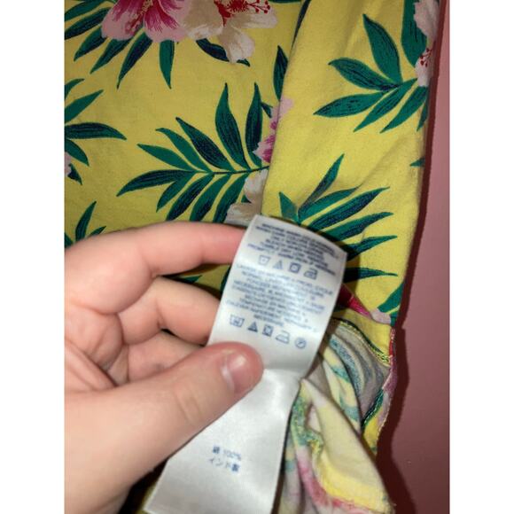 Lands’ End Tropical Floral Sleeveless Shift Dress Yellow Size S - Picture 3 of 5